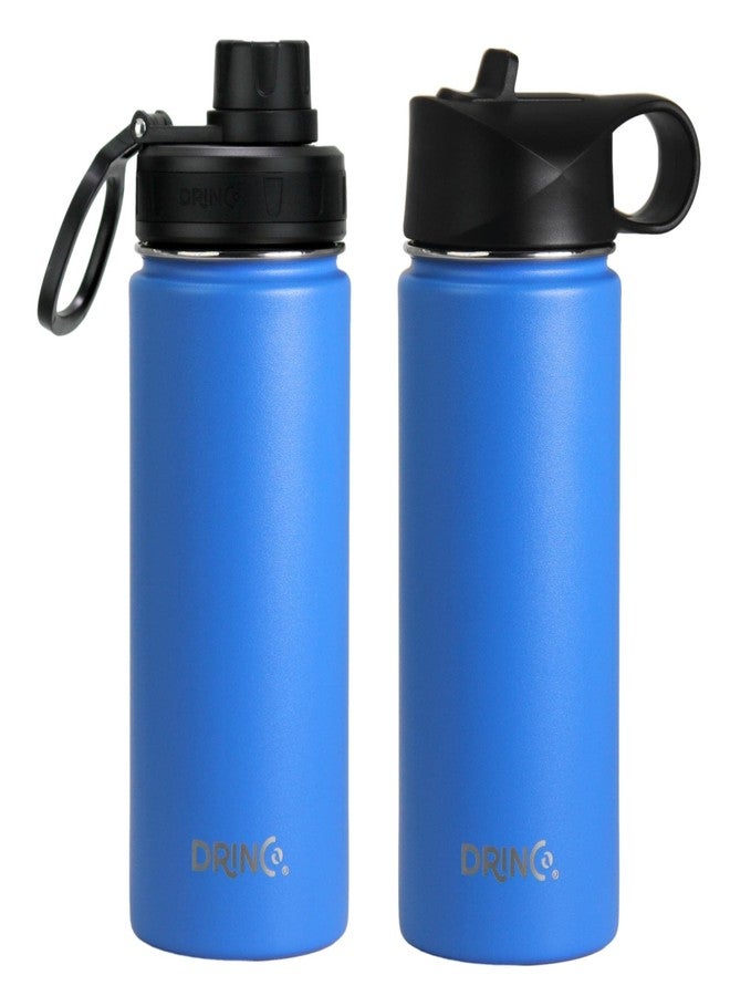DRINCO Stainless Steel Water Bottle Spout Lid Vacuum Insulated Double Wall Water Bottle Wide Mouth (40oz 32oz 22oz 18oz 14oz) Leak Proof Keeps Cold or Hot (18 oz, 18oz Royal Blue) - Image 3
